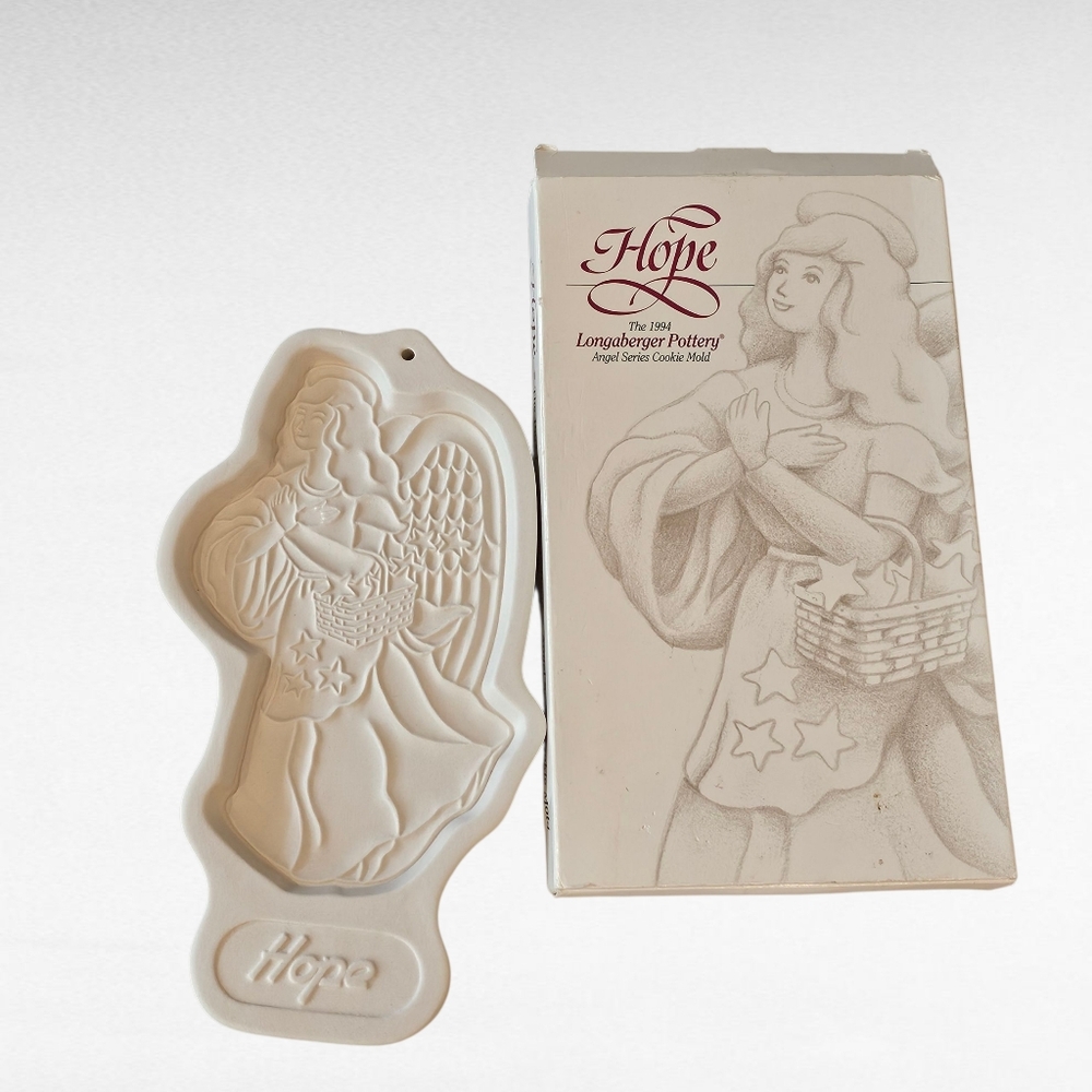 Longaberger Pottery 1994 Hope Angel Cookie Mold